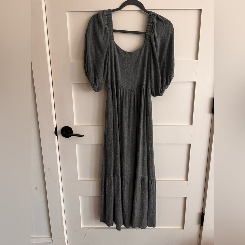 Neuflora Classic Charcoal Blue Maxi Dress